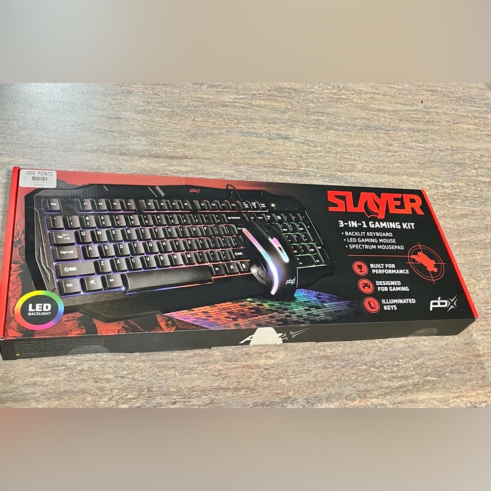 NIB Slayer 3-in-1 gaming kit led backlight keyboard